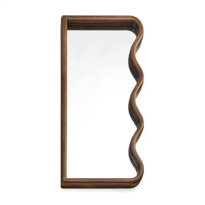 ADV - Mirror Hevea Wood Curvy Dark Walnut 16x31.5’’