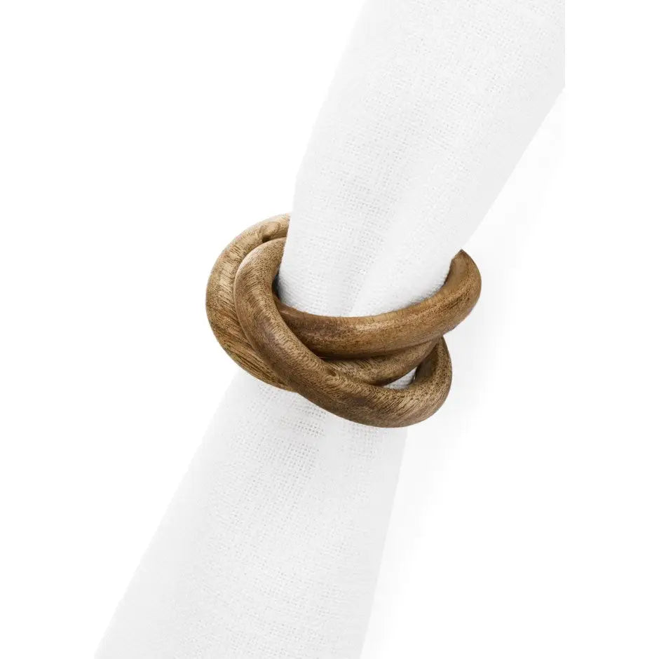 ADV - Napkin Ring S/4 Mango Wood Circles