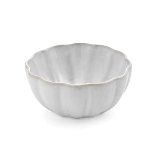 ADV - Scallop Edge Porcelain Bowl - white ceramic bowl fluted exterior