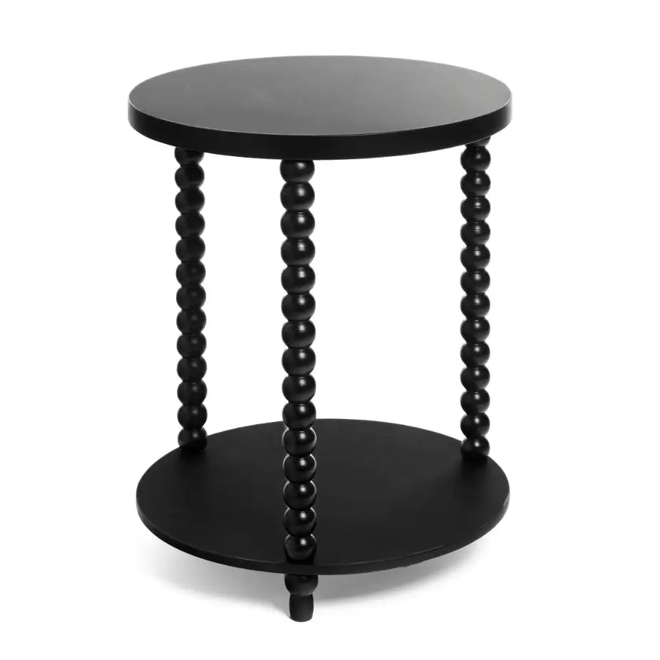 Spindled Legs Round Black Table - PABOOM