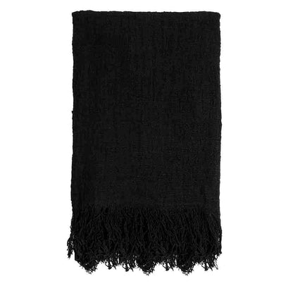 Waste Cotton Throw - Dark Grey
