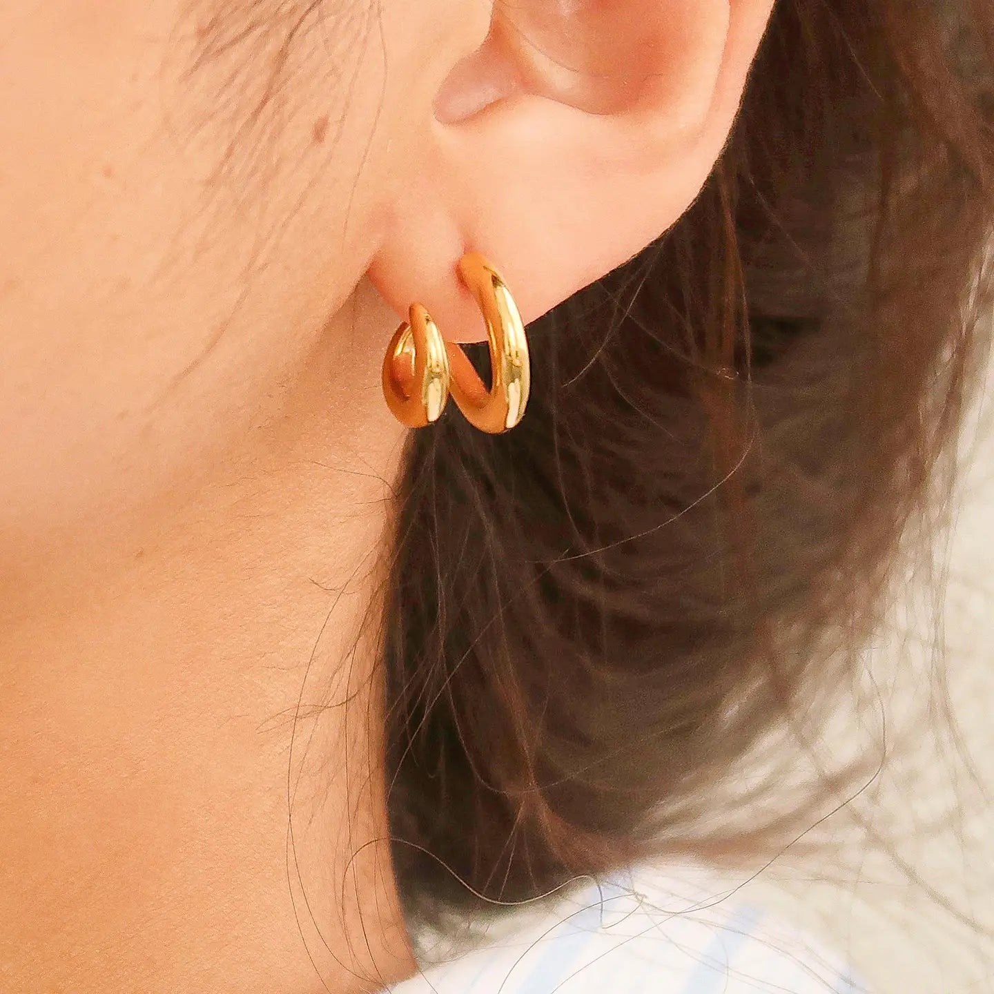 Madison Gold Double C Hoop Earrings