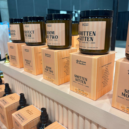 Charleston & Harlow Mid-Century Mod candle and box lineup lifestyle shot