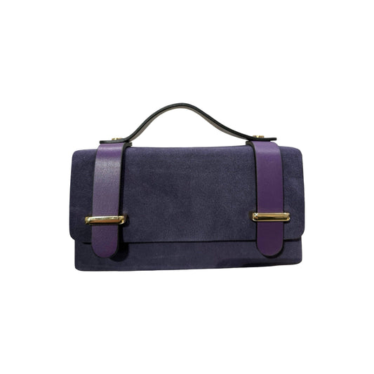 Suede Leather Pouch Bag Sisi - Purple