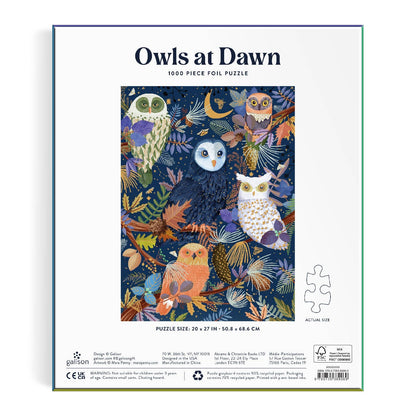 Owls at Dawn woodland owl puzzle in progress - PABOOM