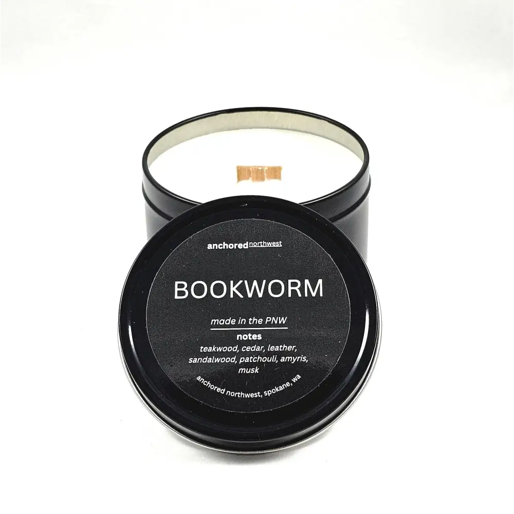 Bookworm Travel Size Travel Tin Soy Candle - PABOOM