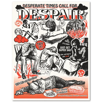 Arcane Bullshit - Despair Poster Black and red 11x14’’ risograph print