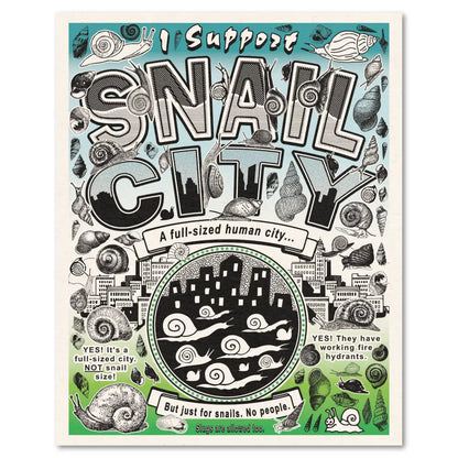 Arcane Bullshit - Snail City Poster 8’’x10’’ Risograph