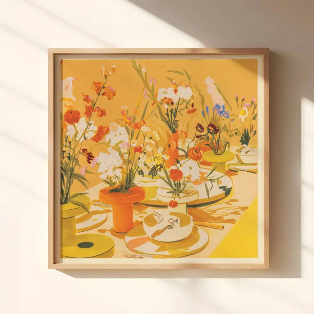 Abstract Floral Tablescape Art Print - PABOOM