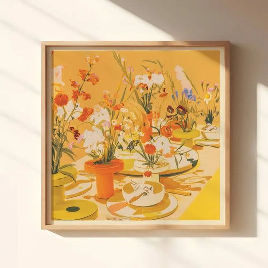 Abstract Floral Tablescape Art Print - PABOOM