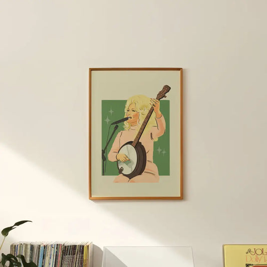 Artbaby & Co. - Dolly Parton Banjo 1976 Art Print 8x10