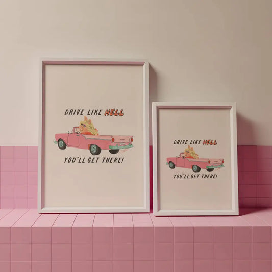 Miss Piggy Drive Like Hell Art Print - PABOOM