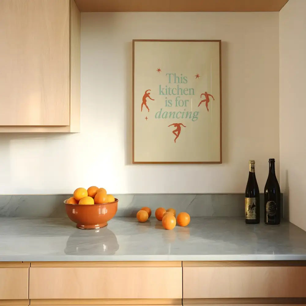 This Kitchen Is For Dancing Quote Art Print - PABOOM