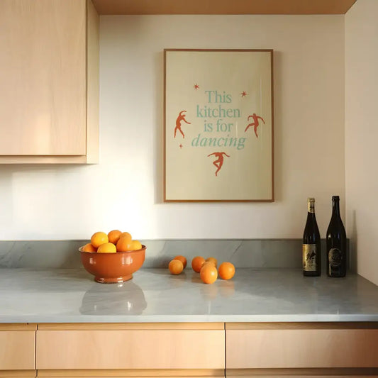 This Kitchen Is For Dancing Quote Art Print - PABOOM