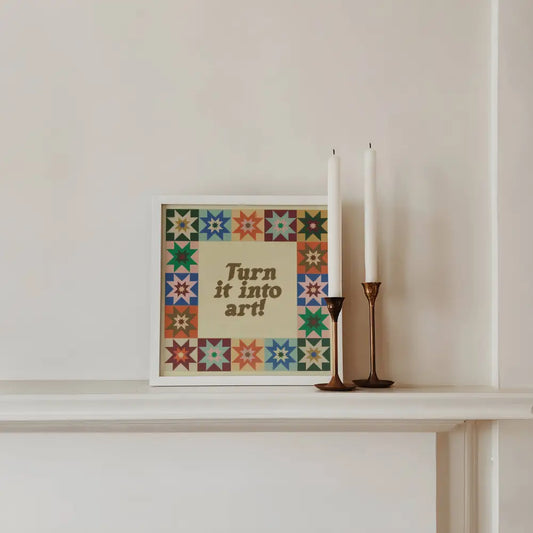 Artbaby & Co. - Turn It Into Art! Star Quilt Inspired Art Prints Border With Quote