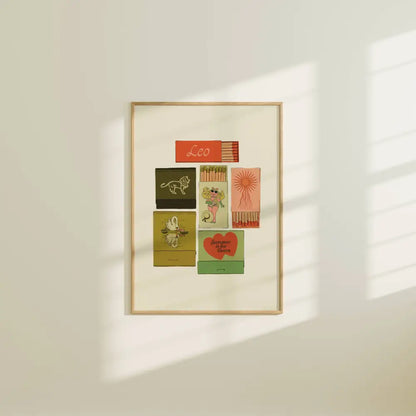 Artbaby & Co. - Zodiac Vintage Inspired Matchbook/Matchbox Prints 8x10 / Aries