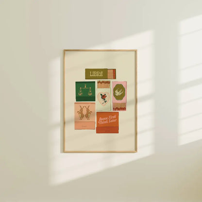 Artbaby & Co. - Zodiac Vintage Inspired Matchbook/Matchbox Prints 8x10 / Aries