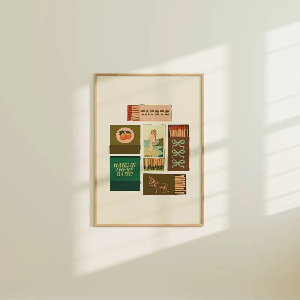 Artbaby & Co. - Zodiac Vintage Inspired Matchbook/Matchbox Prints 8x10 / Aries