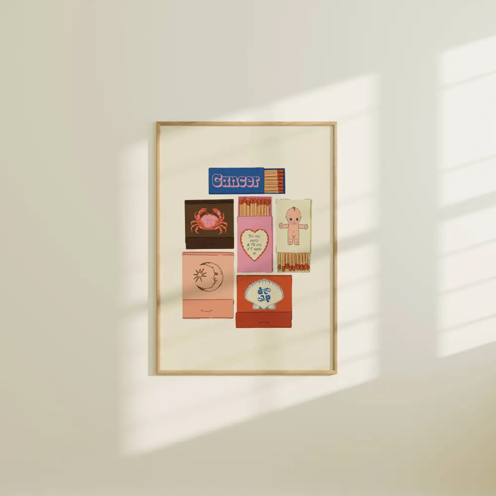 Artbaby & Co. - Zodiac Vintage Inspired Matchbook/Matchbox Prints 8x10 / Aries