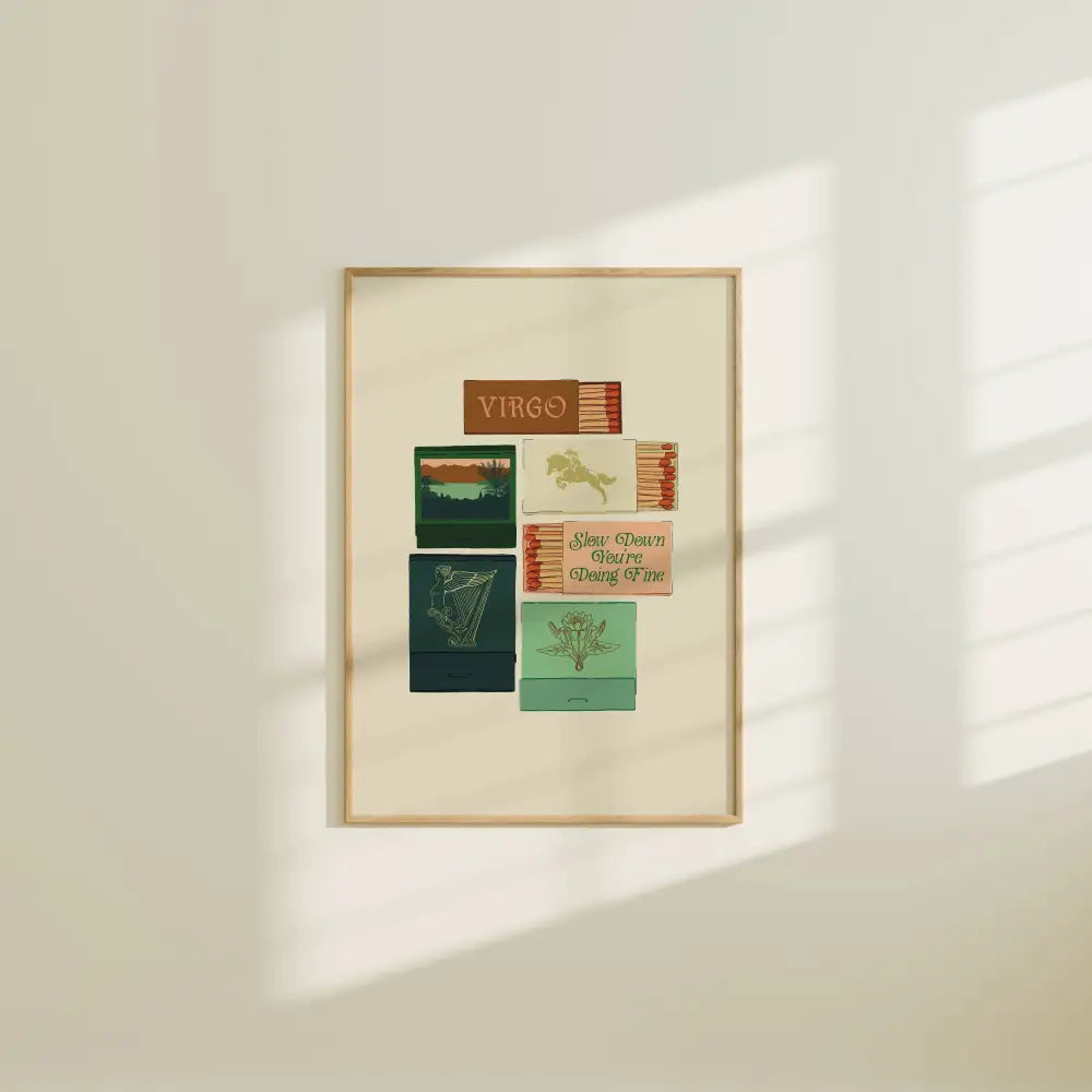 Artbaby & Co. - Zodiac Vintage Inspired Matchbook/Matchbox Prints 8x10 / Aries