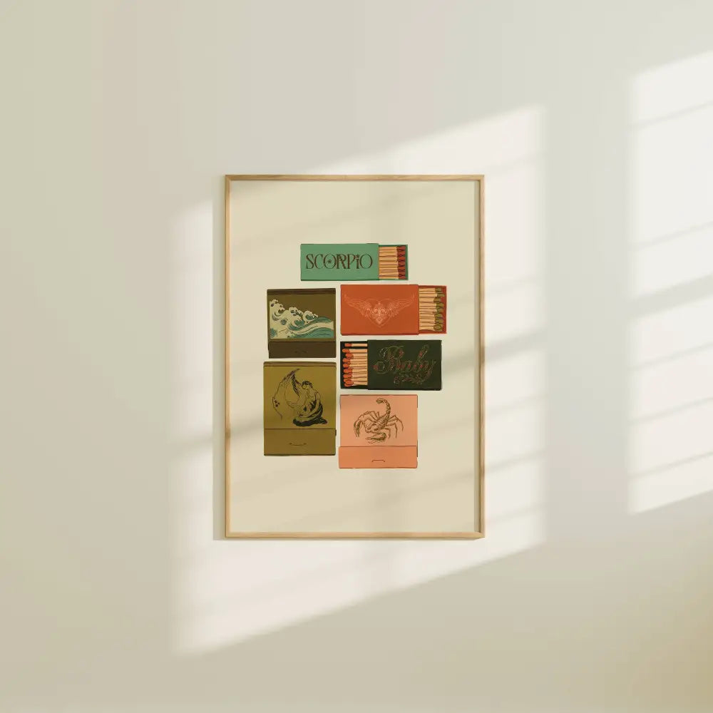 Artbaby & Co. - Zodiac Vintage Inspired Matchbook/Matchbox Prints 8x10 / Aries