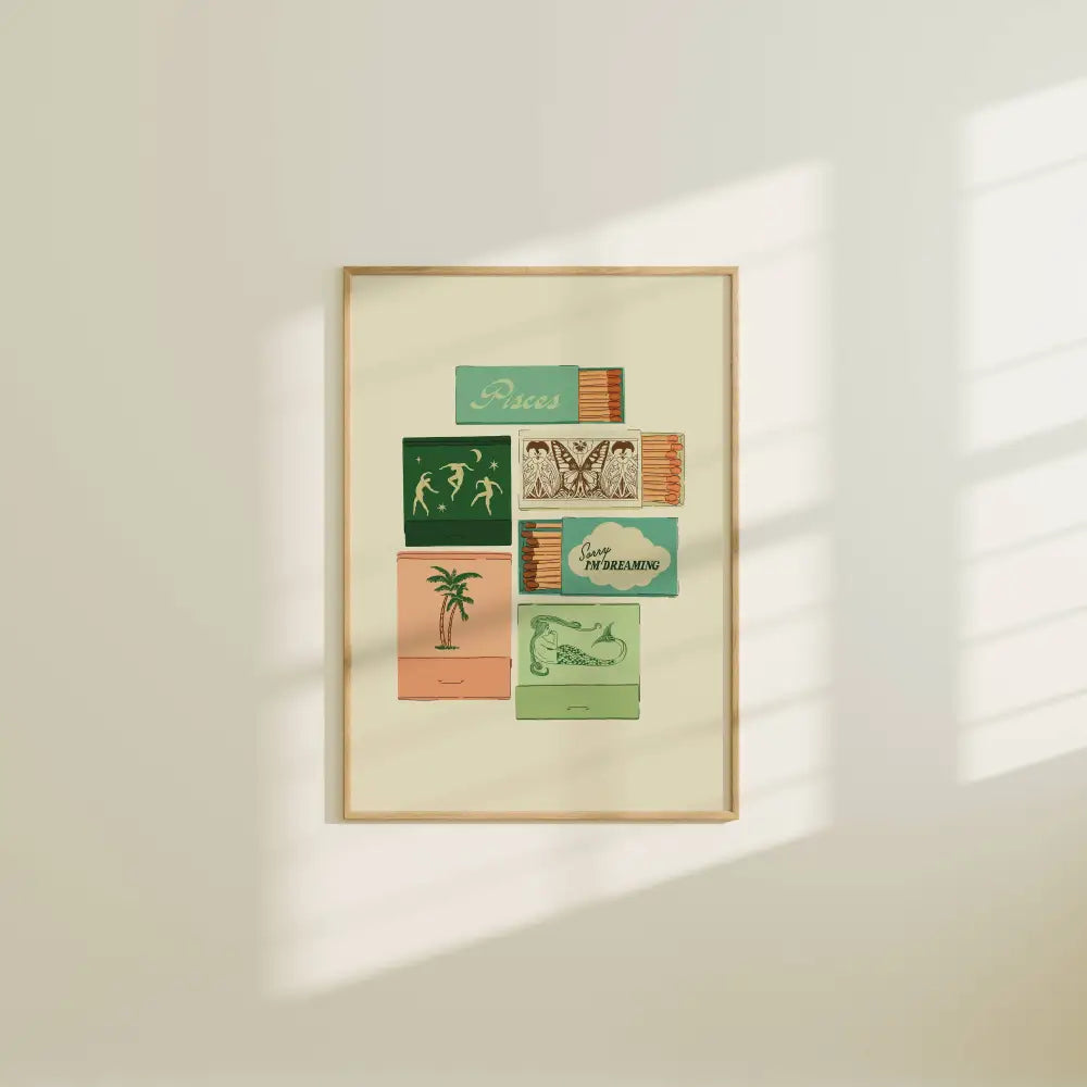 Artbaby & Co. - Zodiac Vintage Inspired Matchbook/Matchbox Prints 8x10 / Aries