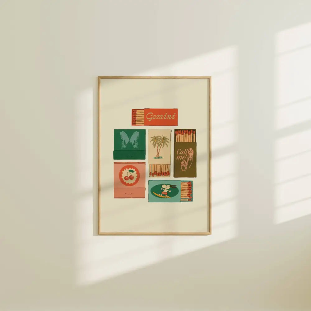 Artbaby & Co. - Zodiac Vintage Inspired Matchbook/Matchbox Prints 8x10 / Aries