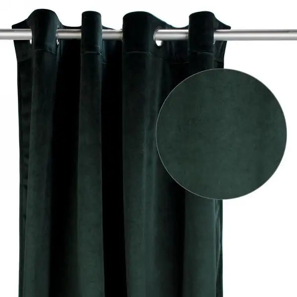 Velvet Curtain Panel Dark Green - PABOOM