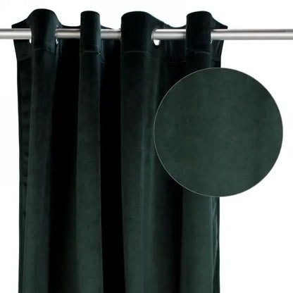 Velvet Curtain Panel Dark Green - PABOOM