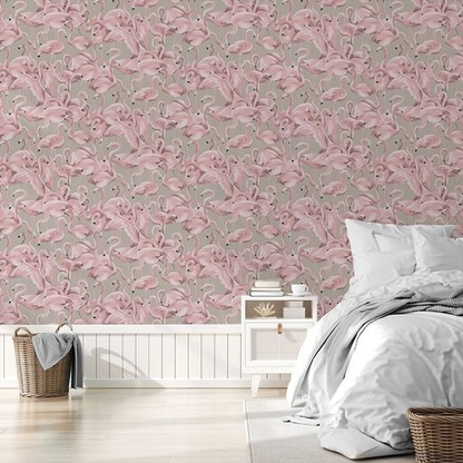 Flamingo Ballerina Peel and Stick Wallpaper, 28 sq. ft.