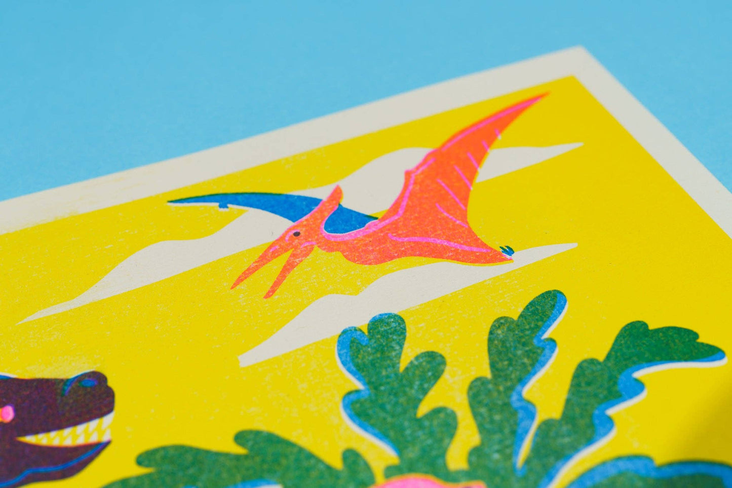 Dinosaur Riso print close-up detail - PABOOM