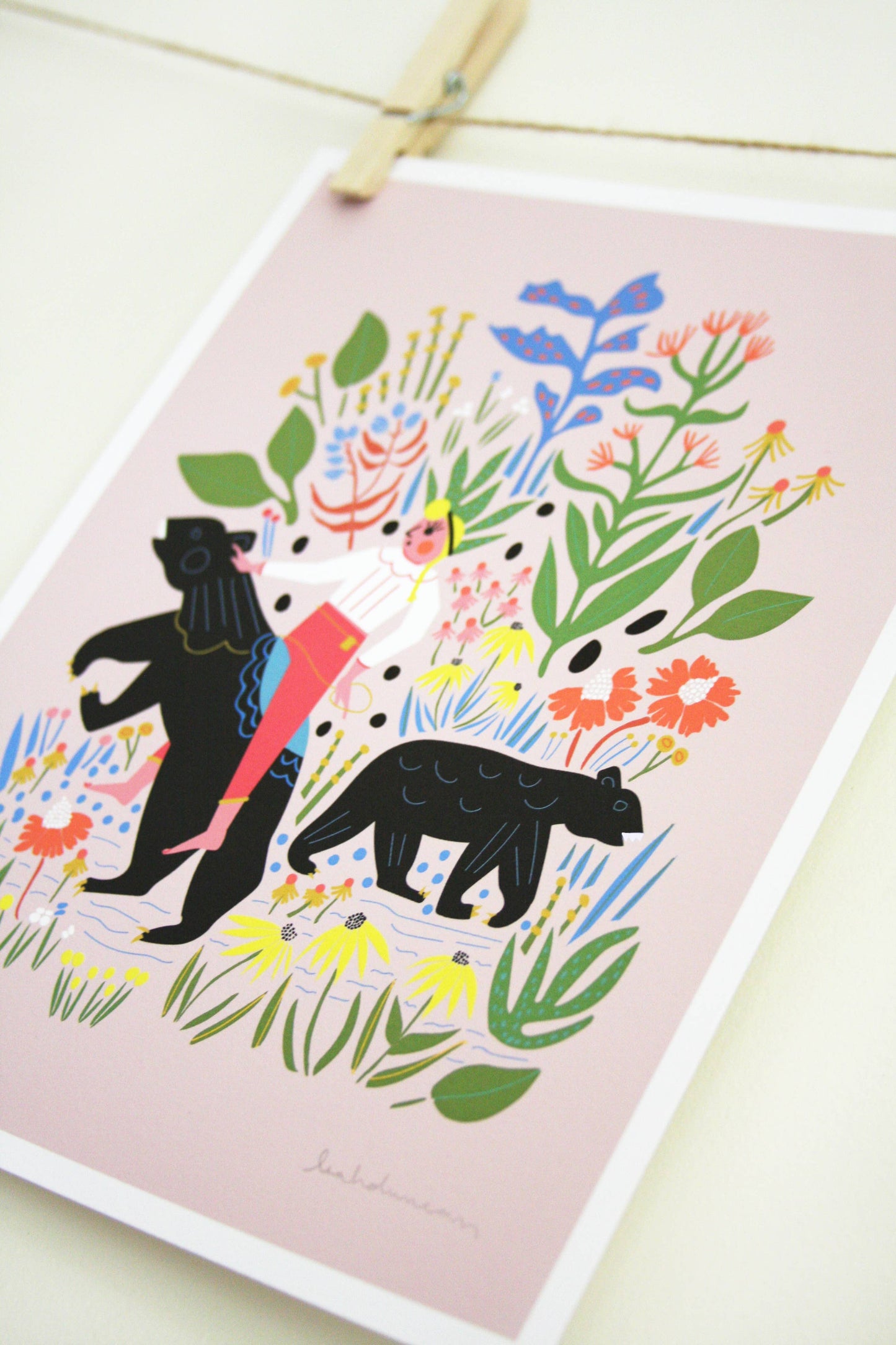 Bear Girl art print by Leah Duncan, detail view 1 — PABOOM