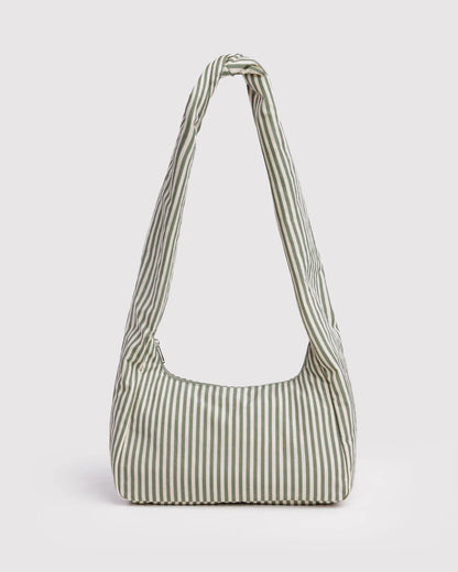 BAGGU Nylon Meringue Bag - Sage Stripe