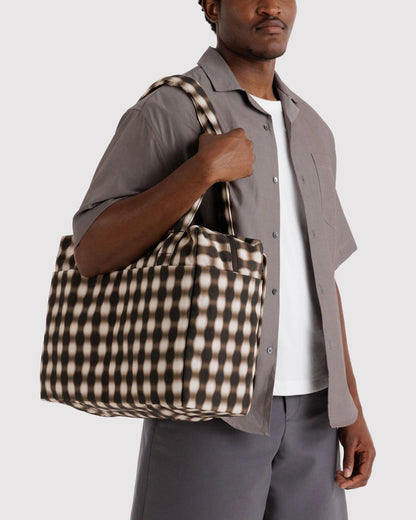 BAGGU Small Cloud Carry-On - Blurred Gingham Brown