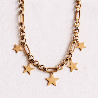 Chunky charm link chain stars