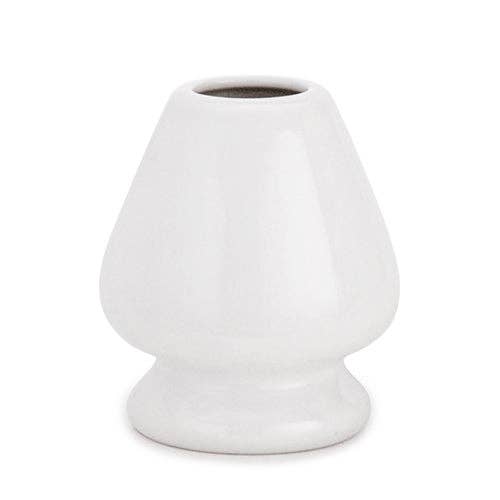 Glossy white porcelain matcha whisk stand - PABOOM
