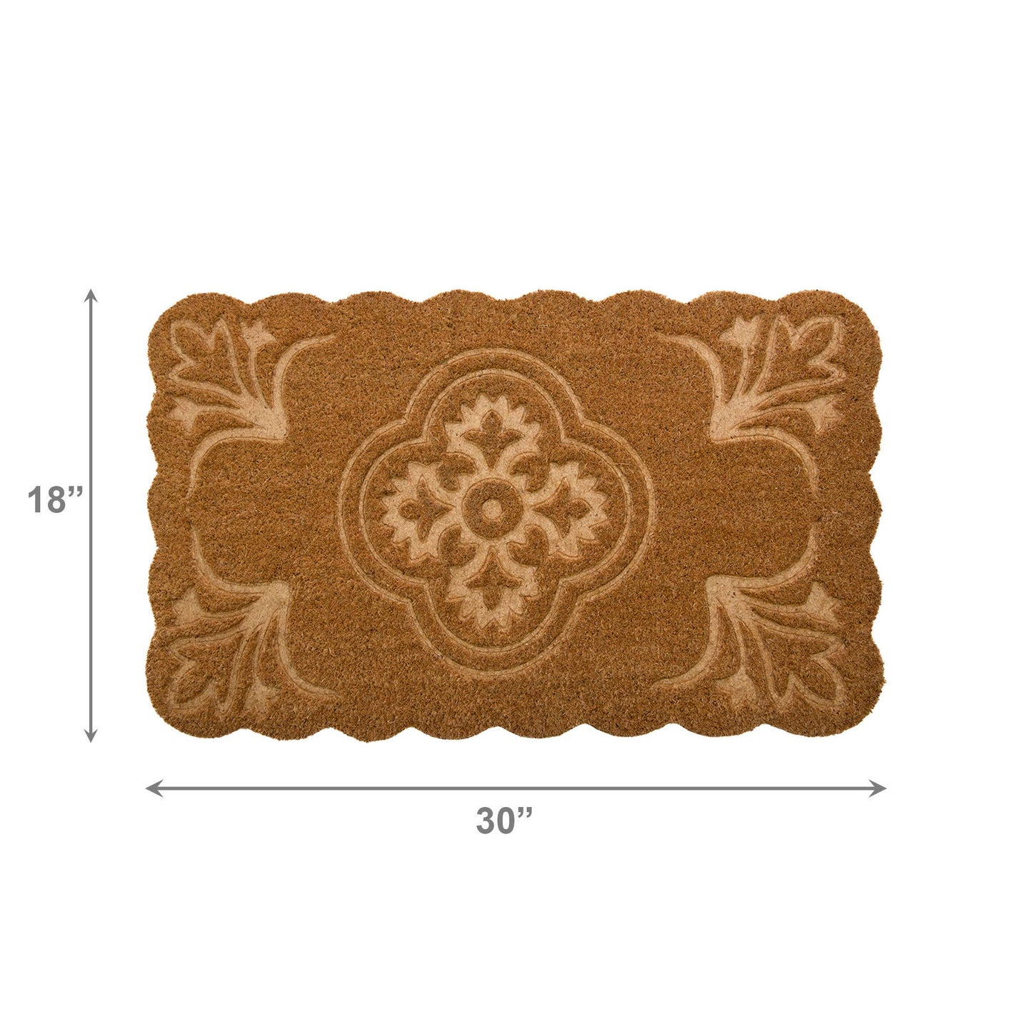 Scallop Shape Etched Coir Door Mat