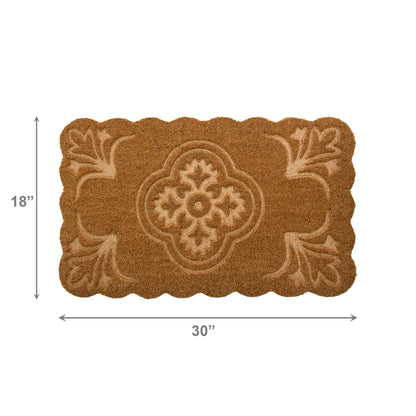 Scallop Shape Etched Coir Door Mat