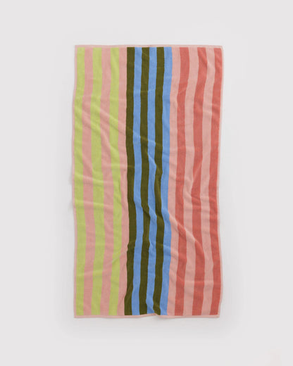 BAGGU Organic Cotton Bath Towel - Sherbet Stripe