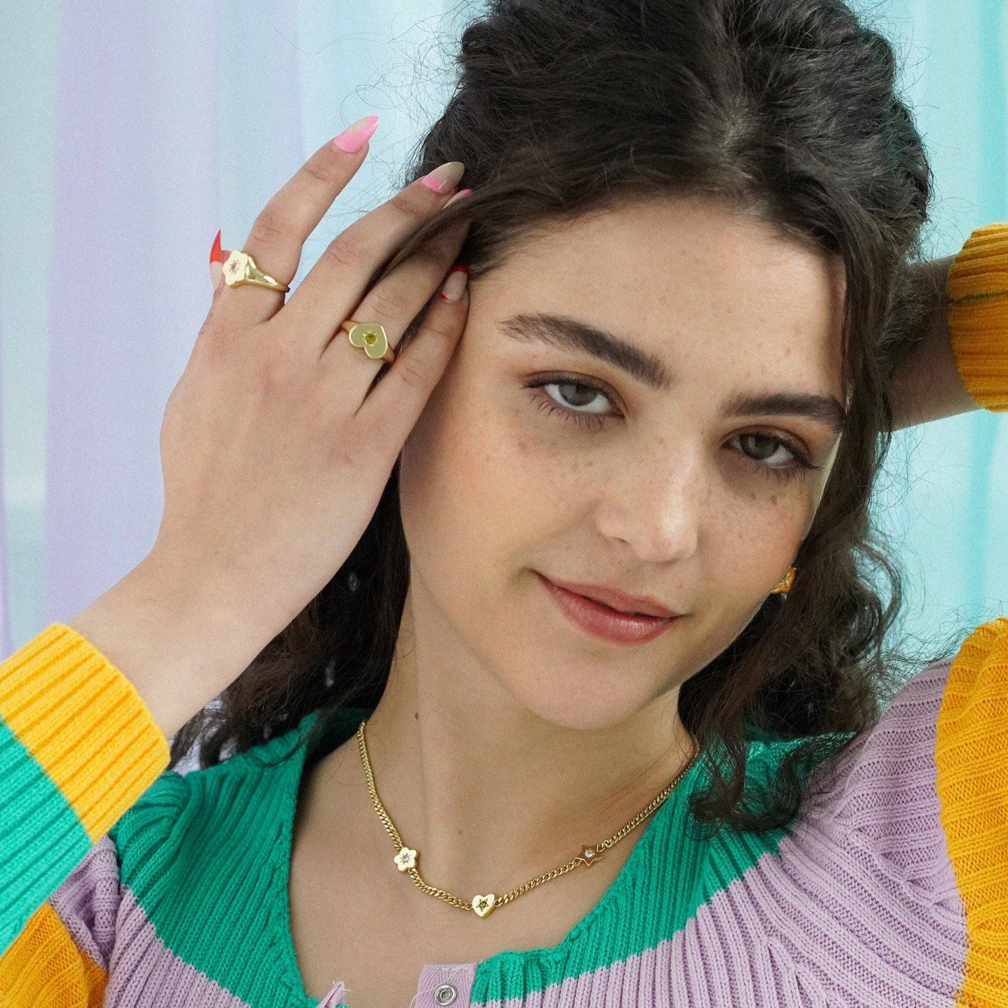 Peridot Heart Signet Ring