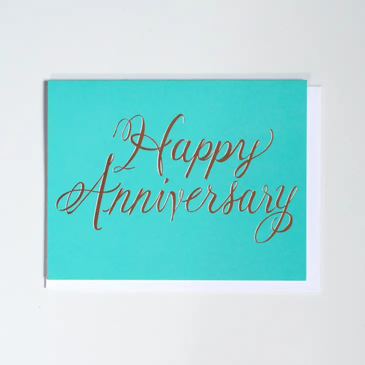 Rose Gold Foil Happy Anniversary Card