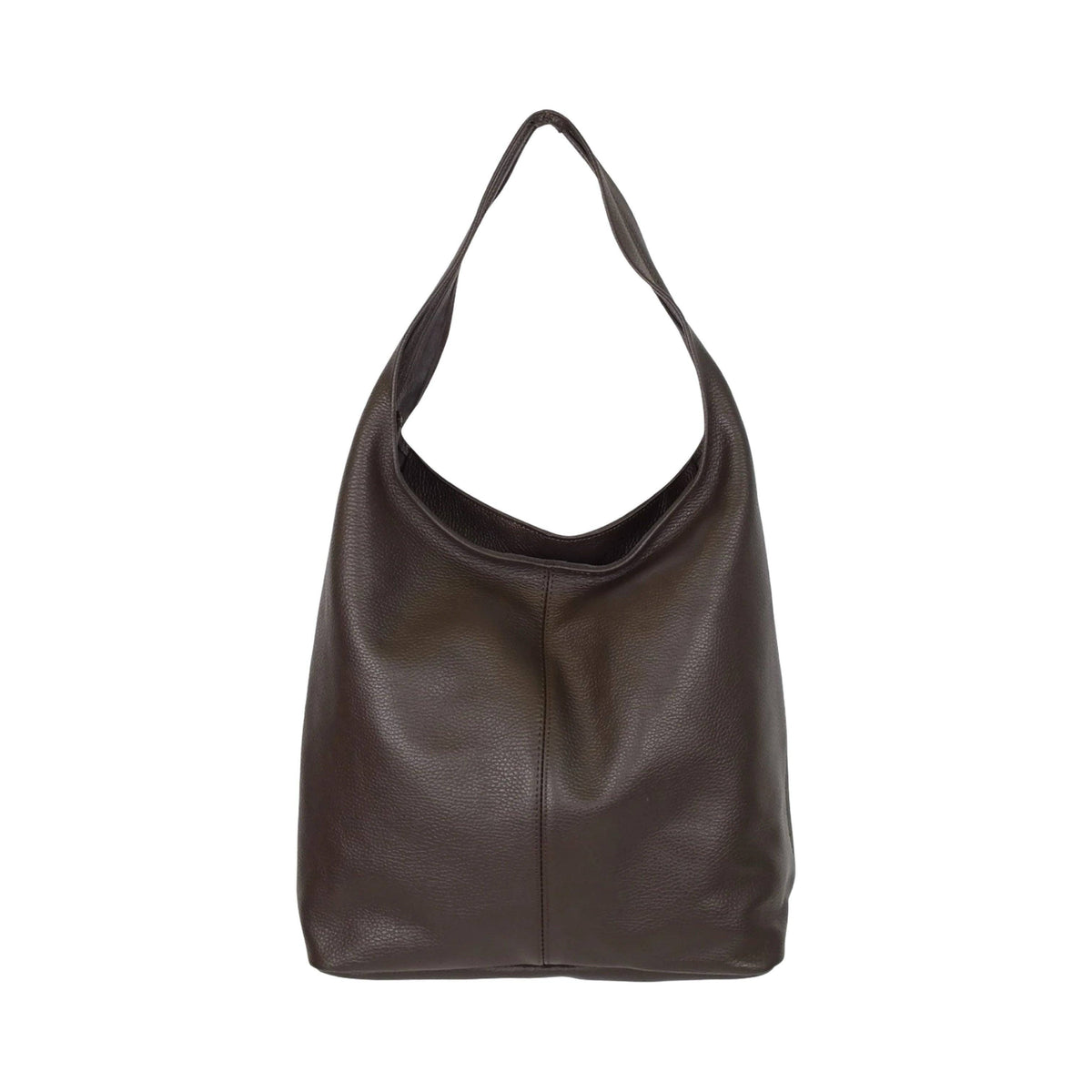 Grained leather escape hobo bag, side profile