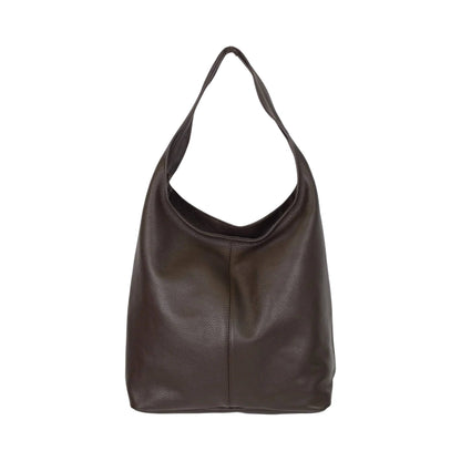 Grained leather escape hobo bag, side profile