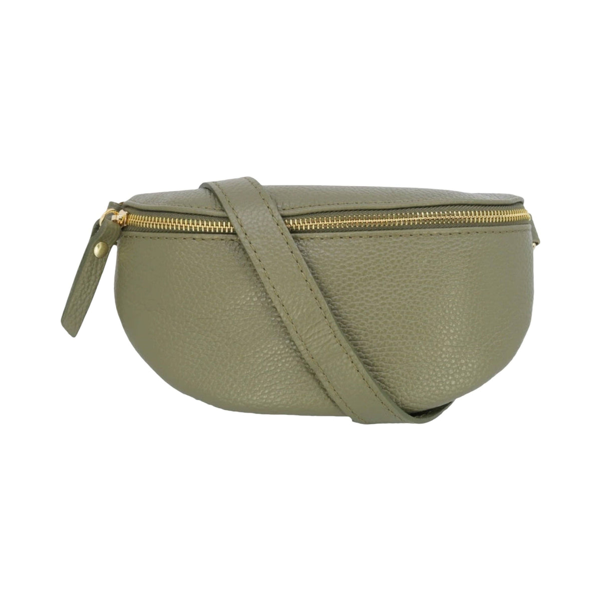 Grained Leather Belt Bag - Burgundy