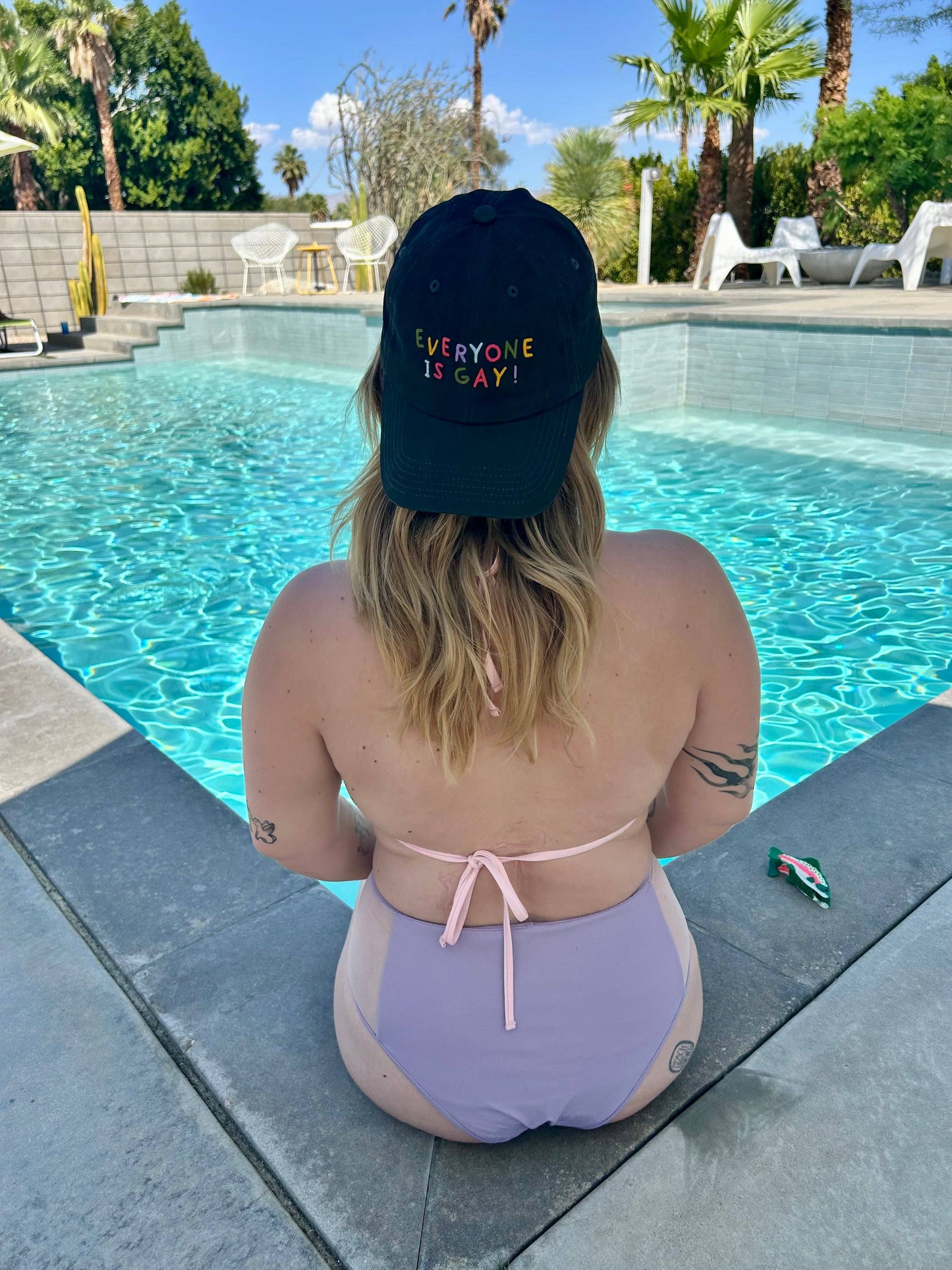 Everyone Is Gay hat shown laid flat