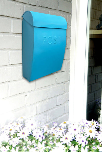 Sylvia blue mailbox mounting bracket detail - PABOOM