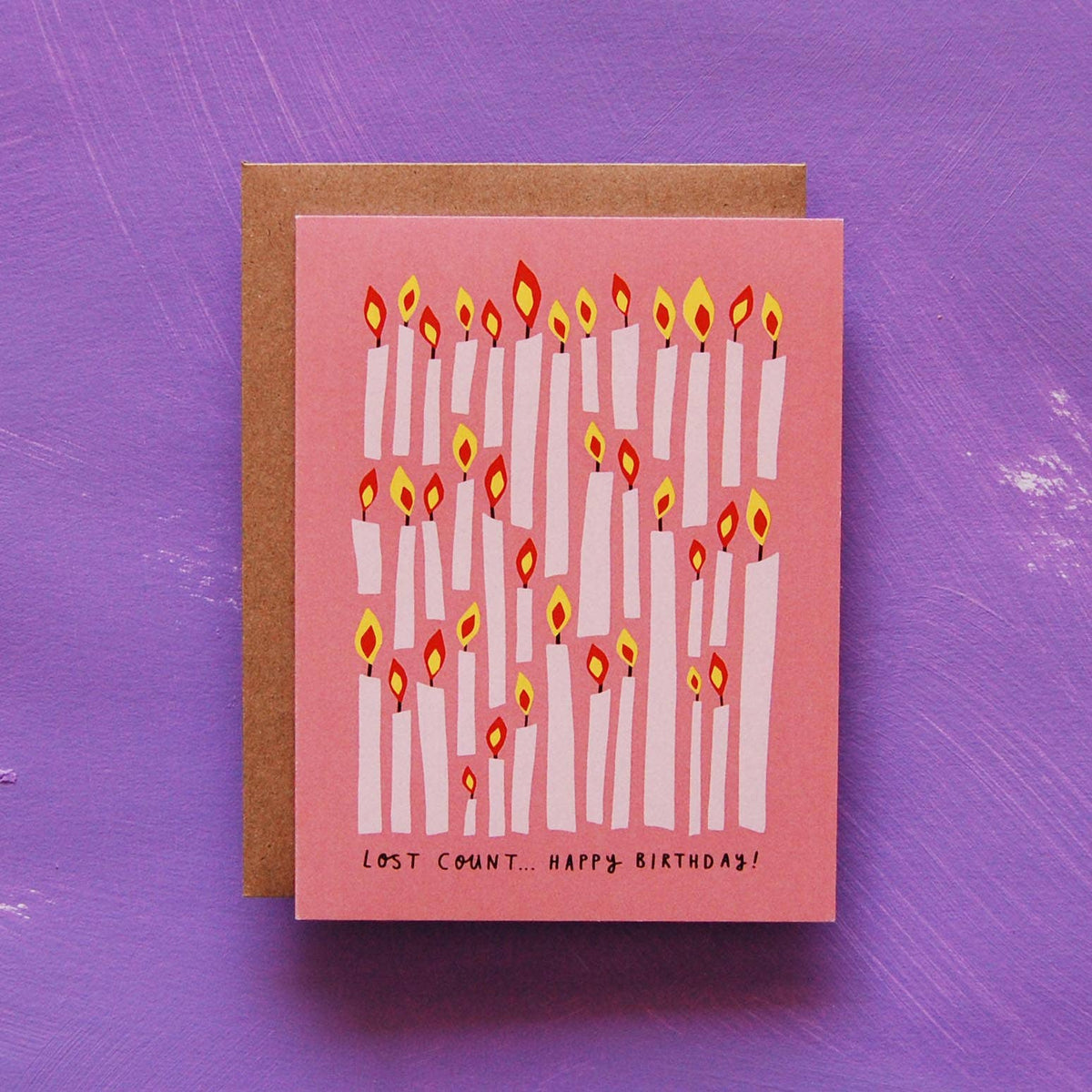 Lost Count birthday card with kraft envelope - PABOOM