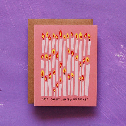 Lost Count birthday card with kraft envelope - PABOOM