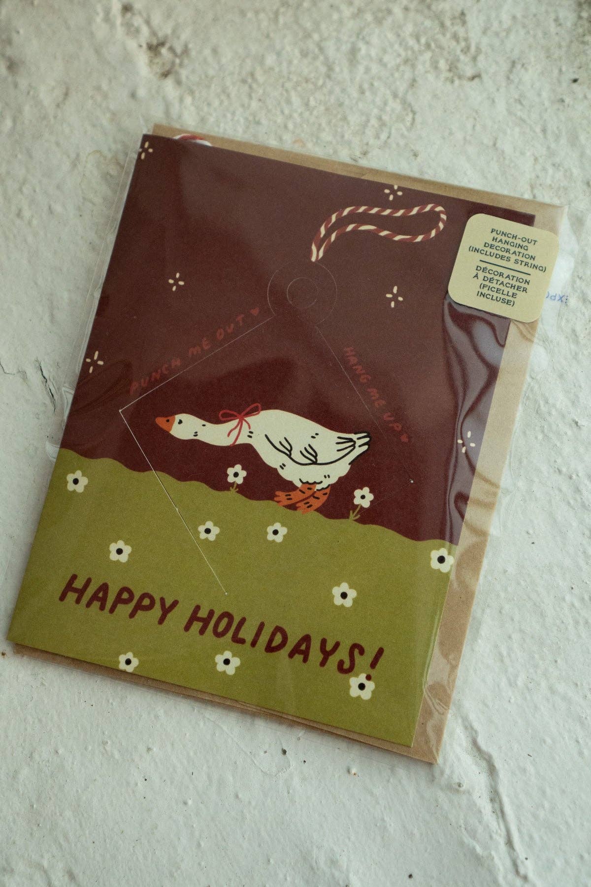 Holiday Goose card with kraft envelope