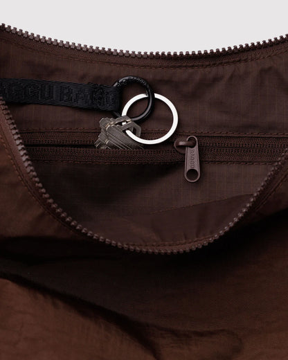 BAGGU Medium Nylon Crescent Bag - Coffee